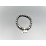 8 mm Volcanic Rock Round Bead Bracelet with Charms